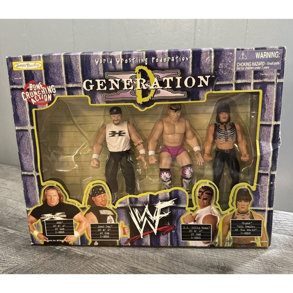 WWE WWF D Generation Action Figure Jakks Pacific 3 Pack Triple H Chyna Open Box